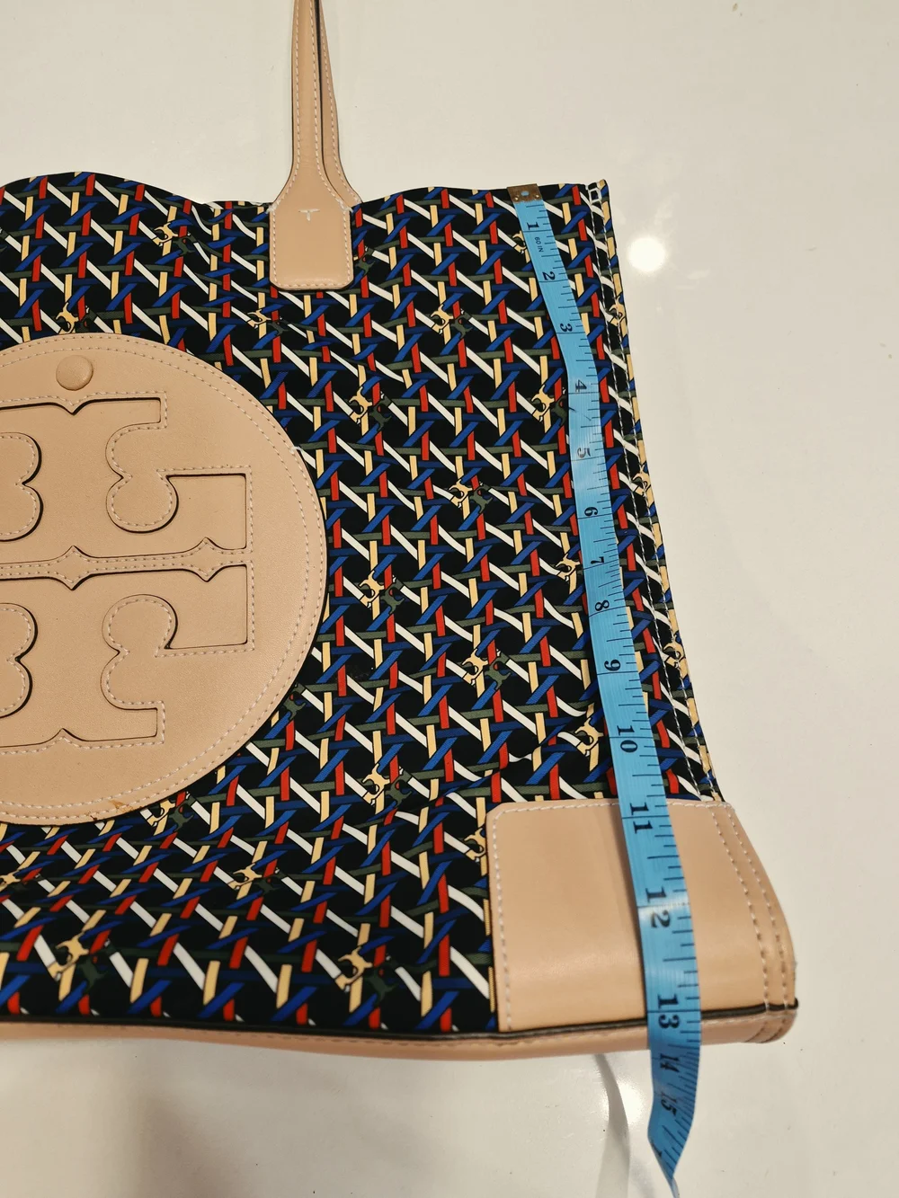 Tory Burch Beige-Trim Multicolor Woven Tote